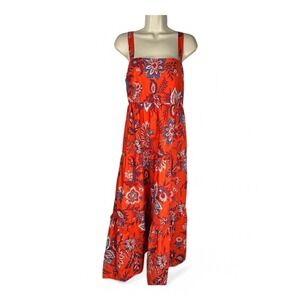 Rhode for Target‎ Womens XL Midi Dress Multicolor Floral Tiered Vibrant Summer